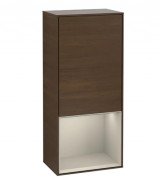 Шафка для ванної Villeroy & Boch Finion 41,8х93,6х27 см петлі зліва з підсвічуванням ДСП шпон волоського горіха/пісок матовий лак G540HHGN