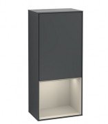 Шафка для ванної Villeroy & Boch Finion 41,8х93,6х27 см петлі зліва з підсвічуванням МДФ темно-синій матовий лак/пісок матовий лак G540HHHG