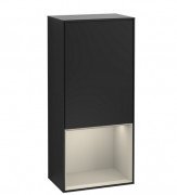 Шкафчик для ванной Villeroy & Boch Finion 41,8х93,6х27 см петли слева с подсветкой МДФ черный матовый лак/песок матовый лак G540HHPD