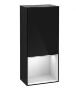 Шафка для ванної Villeroy & Boch Finion 41,8х93,6х27 см петлі зліва з підсвічуванням МДФ глянсовий чорний лак/білий матовий лак G540MTPH