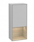 Шафка для ванної Villeroy & Boch Finion 41,8х93,6х27 см петлі зліва з підсвічуванням МДФ світло-сірий матовий лак/шпон дуба G540PCGJ