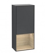 Шафка для ванної Villeroy & Boch Finion 41,8х93,6х27 см петлі зліва з підсвічуванням МДФ темно-синій матовий лак/шпон дуба G540PCHG