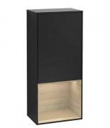Шафка для ванної Villeroy & Boch Finion 41,8х93,6х27 см петлі зліва з підсвічуванням МДФ чорний матовий лак/шпон дуба G540PCPD