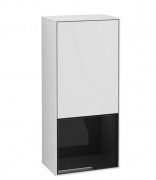 Шафка для ванної Villeroy & Boch Finion 41,8х93,6х27 см петлі зліва з підсвічуванням МДФ білий матовий лак/глянцевий чорний лак G540PHMT