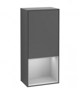 Шафка для ванної Villeroy & Boch Finion 41,8х93,6х27 см петлі праворуч з підсвічуванням МДФ антрацит матовий лак/світло-сірий матовий лак F550GJGK