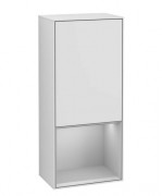 Шафка для ванної Villeroy & Boch Finion 41,8х93,6х27 см петлі праворуч з підсвічуванням МДФ білий матовий лак/світло-сірий матовий лак F550GJMT