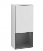 Шафка для ванної Villeroy & Boch Finion 41,8х93,6х27 см петлі праворуч з підсвічуванням МДФ білий матовий лак/антрацит матовий лак F550GKMT