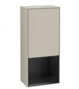 Шафка для ванної Villeroy & Boch Finion 41,8х93,6х27 см петлі зліва з підсвічуванням МДФ пісок матовий лак/чорний матовий лак G540PDHH