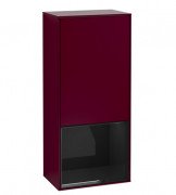 Шафка для ванної Villeroy & Boch Finion 41,8х93,6х27 см петлі зліва з підсвічуванням МДФ півонія матовий лак/глянцевий чорний лак G540PHHB