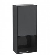 Шафка для ванної Villeroy & Boch Finion 41,8х93,6х27 см петлі зліва з підсвічуванням МДФ темно-синій матовий лак/глянцевий чорний лак G540PHHG