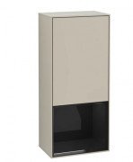 Шафка для ванної Villeroy & Boch Finion 41,8х93,6х27 см петлі зліва з підсвічуванням МДФ пісок матовий лак/глянцевий чорний лак G540PHHH