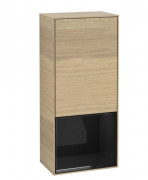 Шафка для ванної Villeroy & Boch Finion 41,8х93,6х27 см петлі зліва з підсвічуванням ДСП шпон дуба/глянцевий чорний лак G540PHPC