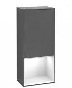Шкафчик для ванной Villeroy & Boch Finion 41,8х93,6х27 см петли справа с подсветкой МДФ антрацит матовый лак/глянцевый белый лак F550GFGK