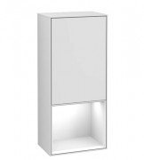 Шафка для ванної Villeroy & Boch Finion 41,8х93,6х27 см петлі праворуч з підсвічуванням МДФ білий матовий лак/глянсовий білий лак F550GFMT