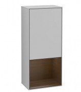 Шафка для ванної Villeroy & Boch Finion 41,8х93,6х27 см петлі праворуч з підсвічуванням МДФ світло-сірий матовий лак/шпон волоського горіха F550GNGJ