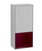 Шкафчик для ванной Villeroy & Boch Finion 41,8х93,6х27 см петли справа с подсветкой МДФ светло-серый матовый лак/пион матовый лак F550HBGJ
