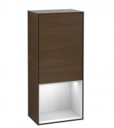 Шкафчик для ванной Villeroy & Boch Finion 41,8х93,6х27 см петли справа с подсветкой ДСП шпон грецкого ореха/белый матовый лак F550MTGN