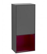 Шкафчик для ванной Villeroy & Boch Finion 41,8х93,6х27 см петли справа с подсветкой МДФ антрацит матовый лак/пион матовый лак F550HBGK