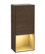 Шкафчик для ванной Villeroy & Boch Finion 41,8х93,6х27 см петли справа с подсветкой ДСП шпон грецкого ореха/золотой матовый лак F550HFGN