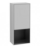 Шафка для ванної Villeroy & Boch Finion 41,8х93,6х27 см петлі праворуч з підсвічуванням МДФ світло-сірий матовий лак/чорний матовий лак F550PDGJ