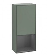 Шкафчик для ванной Villeroy & Boch Finion 41,8х93,6х27 см петли справа с подсветкой МДФ оливковый матовый лак/антрацит матовый лак F550GKGM