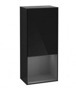 Шафка для ванної Villeroy & Boch Finion 41,8х93,6х27 см петлі праворуч з підсвічуванням МДФ глянсовий чорний лак/антрацит матовий лак F550GKPH