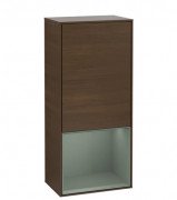 Шафка для ванної Villeroy & Boch Finion 41,8х93,6х27 см петлі праворуч з підсвічуванням ДСП шпон волоського горіха/оливковий матовий лак F550GMGN