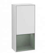 Шафка для ванної Villeroy & Boch Finion 41,8х93,6х27 см петлі праворуч з підсвічуванням МДФ білий матовий лак/оливковий матовий лак F550GMMT