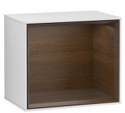 Стелаж для ванної Villeroy & Boch Finion 41,8х35,6х27 см з підсвічуванням МДФ білий матовий лак/шпон волоського горіха F580GNMT