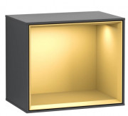 Стеллаж для ванной Villeroy & Boch Finion 41,8х35,6х27 см с подсветкой МДФ темно-синий матовый лак/золотой матовый лак F580HFHG