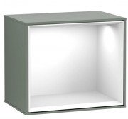 Стеллаж для ванной Villeroy & Boch Finion 41,8х35,6х27 см с подсветкой МДФ оливковый матовый лак/глянцевый белый лак F580GFGM