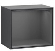 Стеллаж для ванной Villeroy & Boch Finion 41,8х35,6х27 см с подсветкой МДФ темно-синий матовый лак/антрацит матовый лак F580GKHG