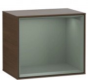 Стелаж для ванної Villeroy & Boch Finion 41,8х35,6х27 см з підсвічуванням ДСП шпон волоського горіха/оливковий матовий лак F580GMGN