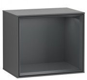 Стелаж для ванної Villeroy & Boch Finion 41,8 х35, 6х27 см з підсвічуванням МДФ антрацит матовий лак/темно-синій матовий лак F580HGGK