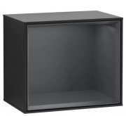 Стеллаж для ванной Villeroy & Boch Finion 41,8х35,6х27 см с подсветкой МДФ черный матовый лак/темно-синий матовый лак F580HGPD