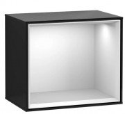 Стелаж для ванної Villeroy & Boch Finion 41,8х35,6х27 см з підсвічуванням МДФ глянсовий чорний лак/білий матовий лак F580MTPH