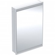 Дзеркальна шафка для ванної кімнати Geberit One 60x90x15 см зі світлодіодним підсвічуванням алюміній 505.810.00.1