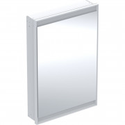 Дзеркальна шафка для ванної кімнати Geberit One 60x90x15 см зі світлодіодним підсвічуванням алюміній білий 505.800.00.2