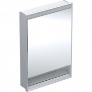 Дзеркальна шафка для ванної кімнати Geberit One 60x90x15 см з нішою та світлодіодним підсвічуванням алюміній 505.820.00.1