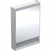 Дзеркальна шафка для ванної кімнати Geberit One 60x90x15 см з нішою та світлодіодним підсвічуванням алюміній 505.830.00.1