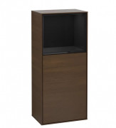 Шафка для ванної Villeroy & Boch Finion 41,8х93,6х27 см петлі зліва з підсвічуванням ДСП шпон волоського горіха/глянцевий чорний лак F520PHGN