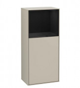 Шкафчик для ванной Villeroy & Boch Finion 41,8х93,6х27 см петли слева с подсветкой МДФ песок матовый лак/глянцевый черный лак F520PHHH