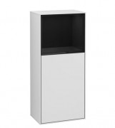 Шафка для ванної Villeroy & Boch Finion 41,8х93,6х27 см петлі зліва з підсвічуванням МДФ білий матовий лак/глянцевий чорний лак F520PHMT