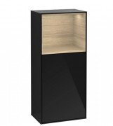 Шафка для ванної Villeroy & Boch Finion 41,8х93,6х27 см петлі зліва з підсвічуванням МДФ глянсовий чорний лак/шпон дуба F520PCPH