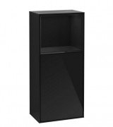 Шафка для ванної Villeroy & Boch Finion 41,8х93,6х27 см петлі зліва з підсвічуванням МДФ глянсовий чорний лак F520PHPH