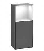 Шкафчик для ванной Villeroy & Boch Finion 41,8х93,6х27 см петли слева с подсветкой МДФ антрацит матовый лак/глянцевый белый лак G520GFGK