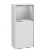 Шкафчик для ванной Villeroy & Boch Finion 41,8х93,6х27 см петли слева с подсветкой МДФ белый матовый лак/светло-серый матовый лак G520GJMT