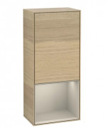 Шафка для ванної Villeroy & Boch Finion 41,8х93,6х27 см петлі праворуч з підсвічуванням ДСП шпон дуба/пісок матовий лак F550HHPC