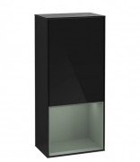 Шкафчик для ванной Villeroy & Boch Finion 41,8х93,6х27 см петли справа с подсветкой МДФ глянцевый черный лак/оливковый матовый лак F550GMPH
