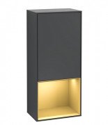 Шафка для ванної Villeroy & Boch Finion 41,8х93,6х27 см петлі праворуч з підсвічуванням МДФ темно-синій матовий лак/золотий матовий лак F550HFHG